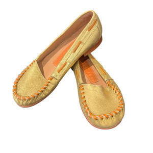 Jim Barnier Women's Size 7.5 Molly Moccasin Green Distress Leather Free People